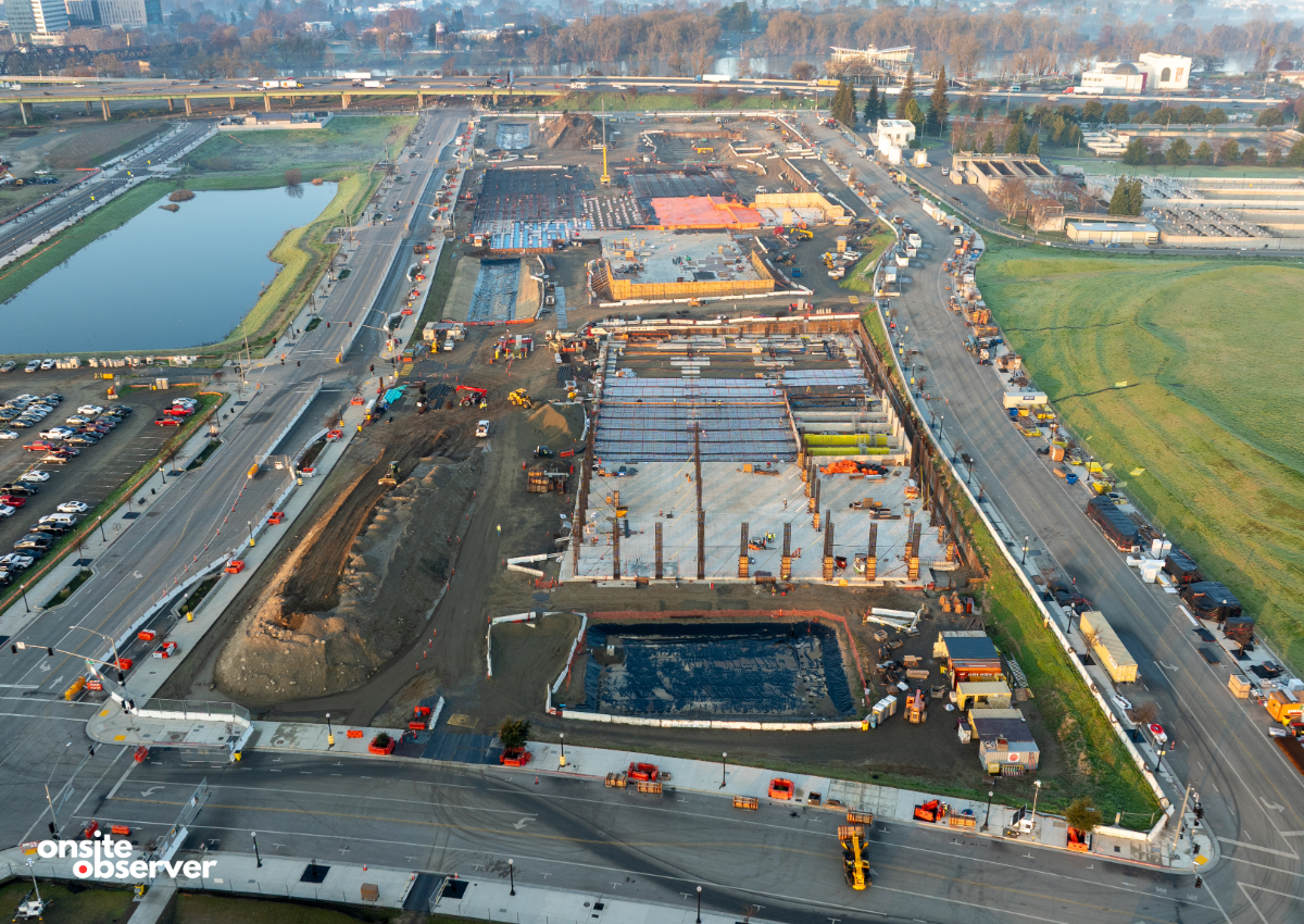 Vertical construction is now underway on Kaiser’s new Railyards hospital