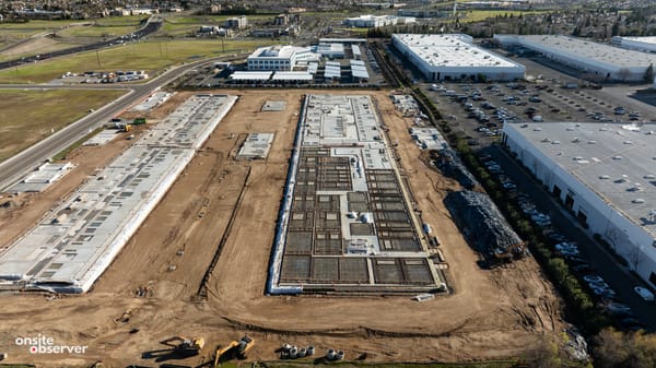 Blue Oaks Commerce Center progresses as foundations take shape.