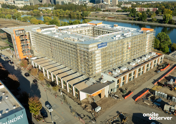 Construction reaches full height at Pierside in West Sacramento.